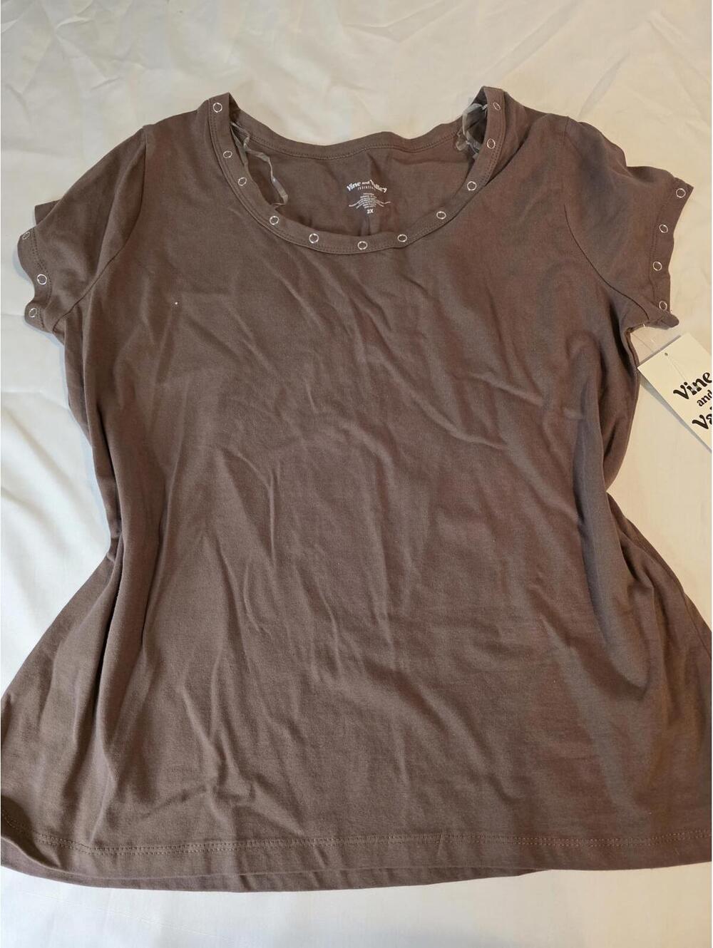 Vine and Valley Essentials Brown Short Sleeve T-Shirt 2X
